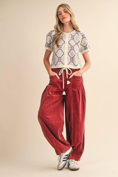 Tansy Washed Corduroy Barrel Pants