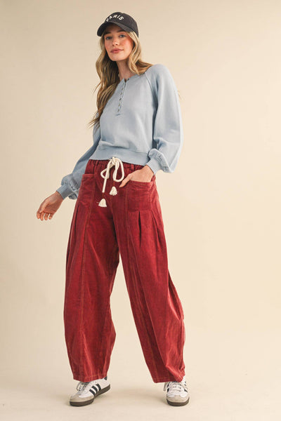 Tansy Washed Corduroy Barrel Pants