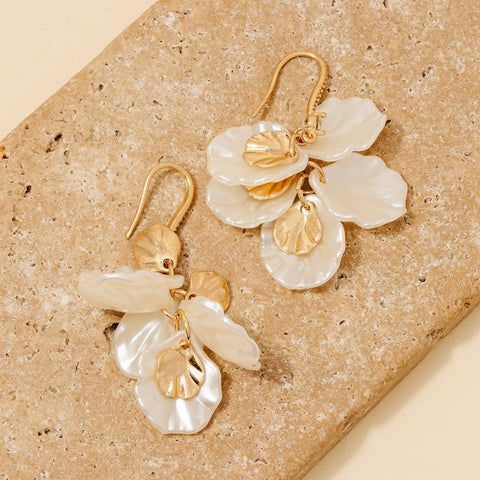 Pearl Petals Dangle Earrings