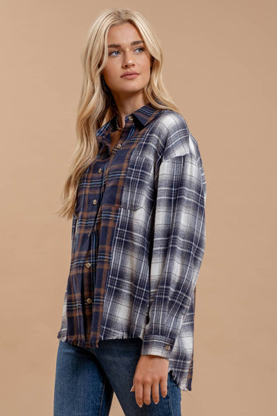 Wells Plaid Patchwork Shirt