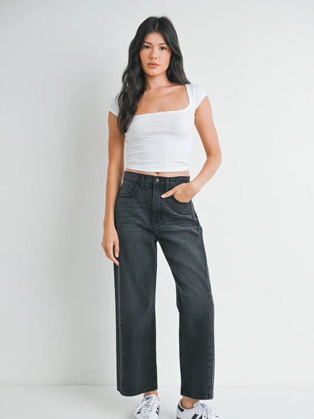 Madalyn Barrel Black Jean
