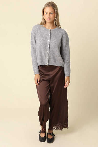 Nora Satin Lace Hem Pants