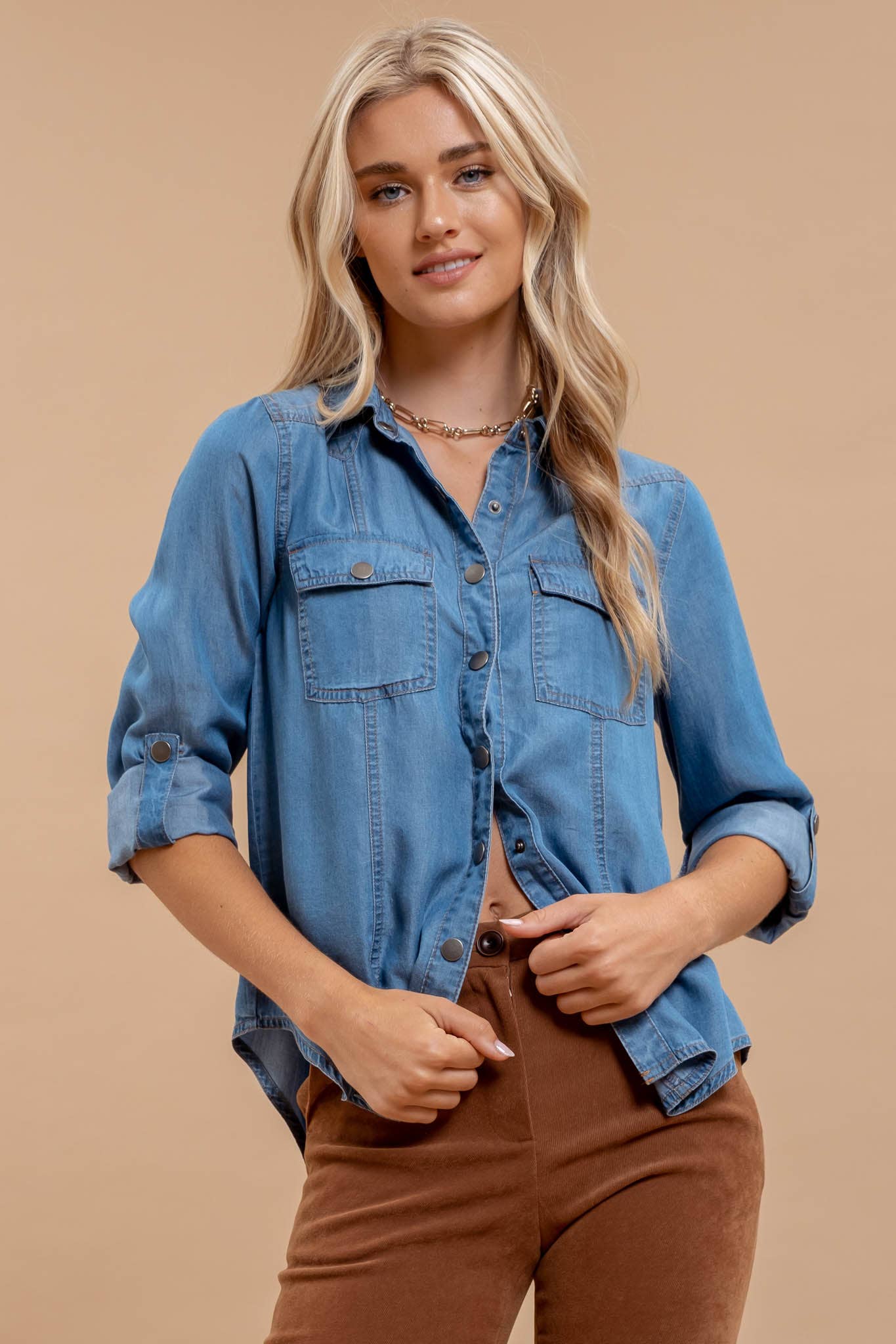 Olivia Chambray Button Down