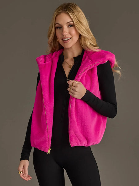 Charlotte Fuschia Fuzzy Vest
