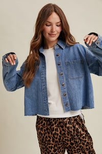 Elody Raw Hem Demin Shirt