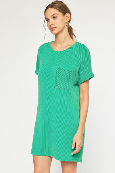 Kayla T-Shirt Dress (Indigo or Green)