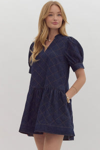 Astrid Quilted Denim Dress