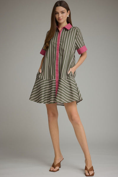 Alice Contrast Striped Dress