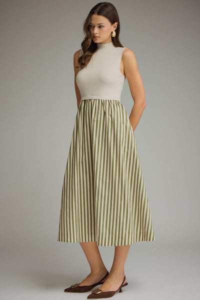 Isla Ecru Stripe Dress