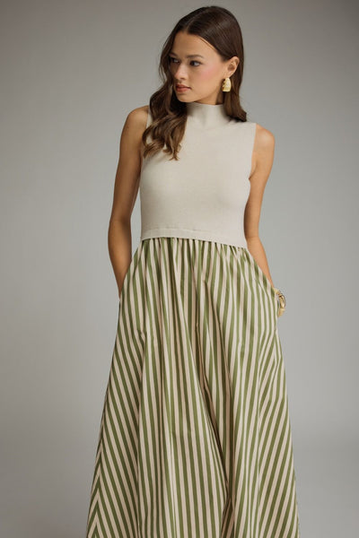 Isla Ecru Stripe Dress