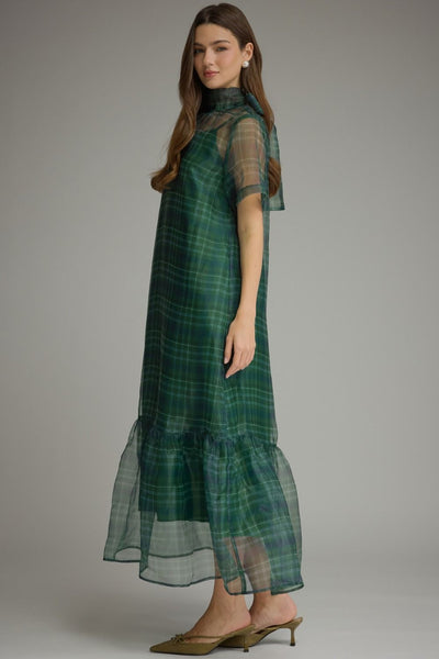 Willow Green Sheer Layered Dress
