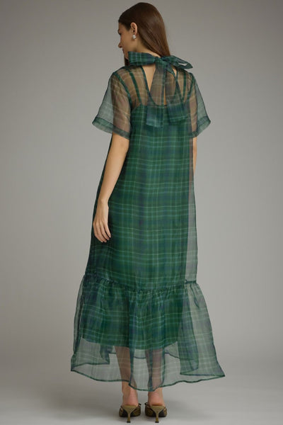 Willow Green Sheer Layered Dress