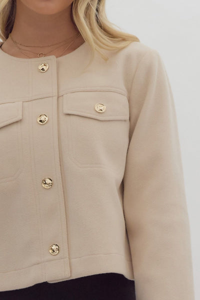 Cassidy Hammered Gold Button Jacket