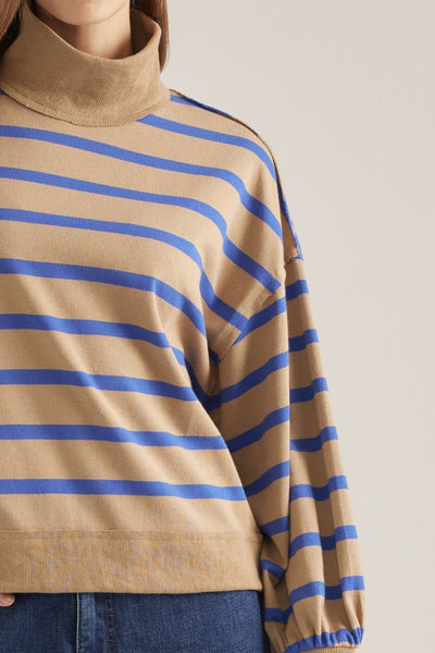 Quinn Camel Striped Sweater