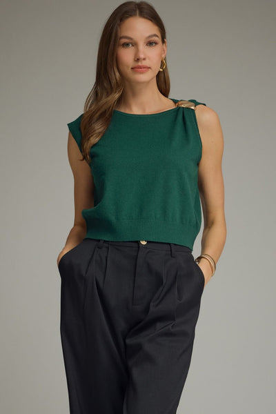 Dahlia Brooch Sleeveless Top
