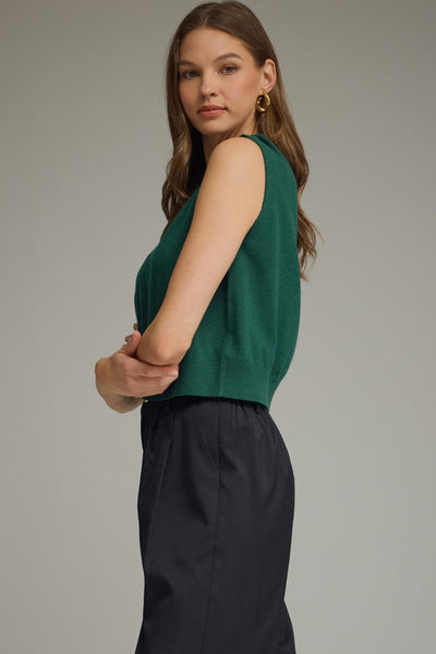 Dahlia Brooch Sleeveless Top