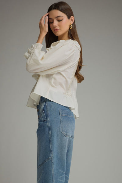 Elenor Ruffle Collar Top