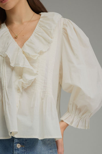 Elenor Ruffle Collar Top