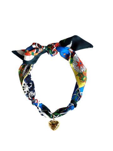Beckett Scarf Necklace with Heart Pendant