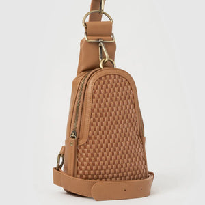 Woven Leather Sling Bag