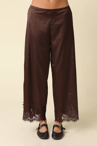 Nora Satin Lace Hem Pants