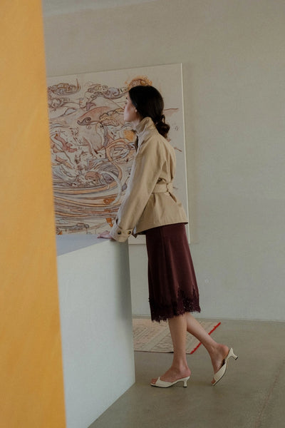 Olivia Funnel Neck Trench Coat