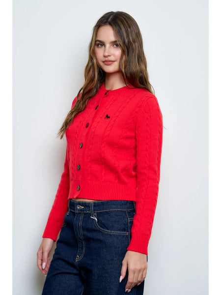 Mary Red Button Sweater